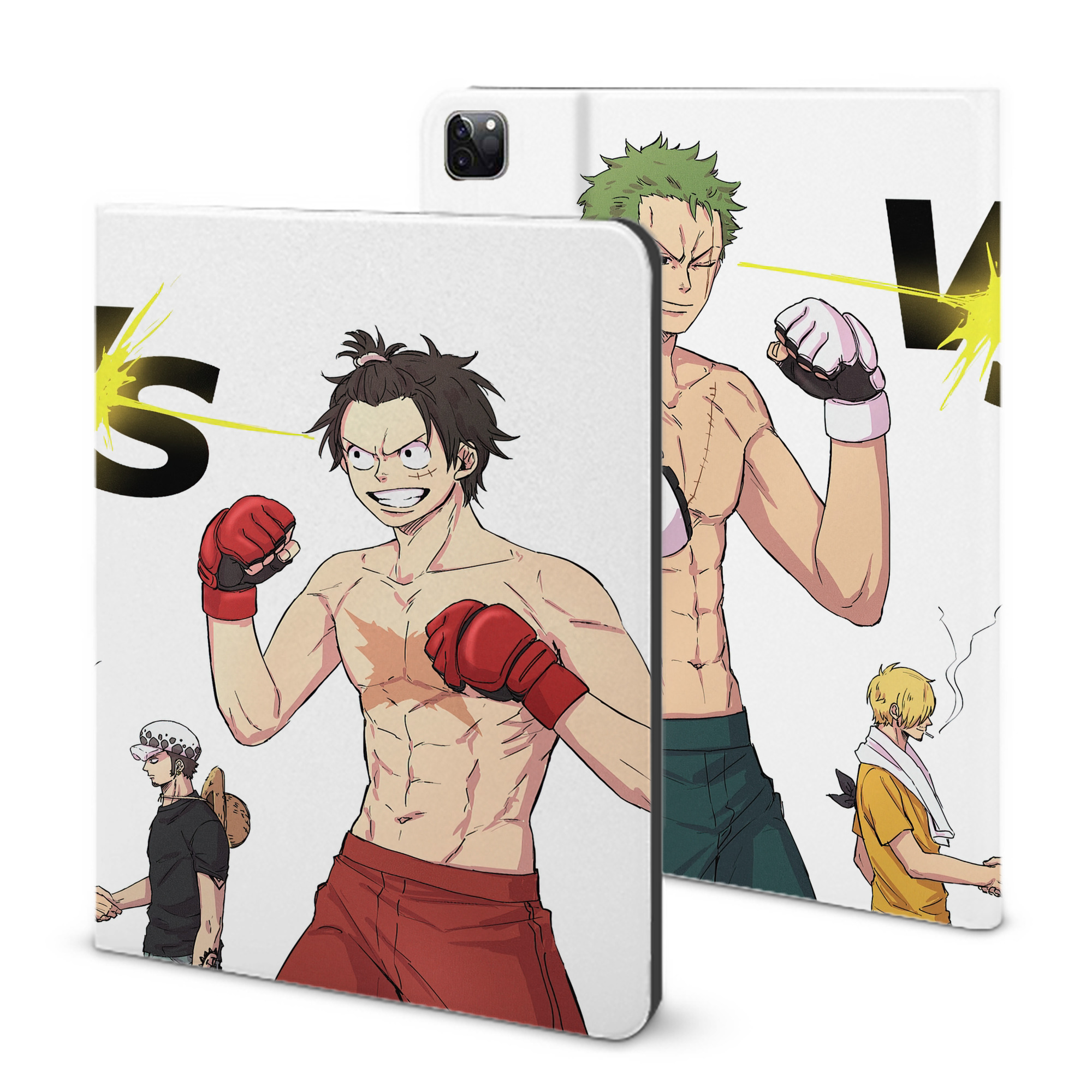 ワンピース ONE PIECE IPad ケース ブック型 PUレザー TPU 耐衝撃 軽量 薄型 ペン収納なし 全面保護 IPad 各モデル対応